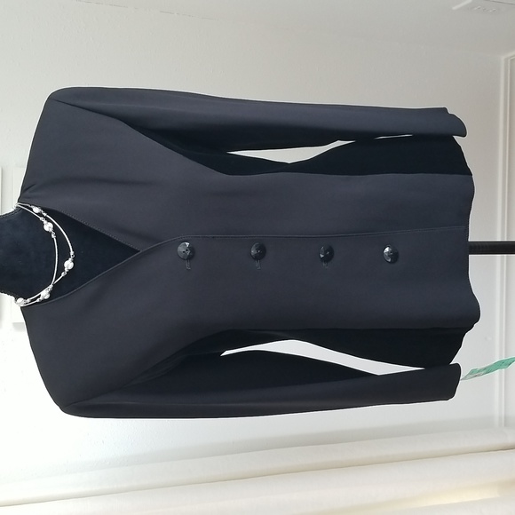 VALENTINO BOUTIQUE Vintage S606 Black Skirt Suit with Velvet Inset Size 10 NWT!! - Picture 3 of 13